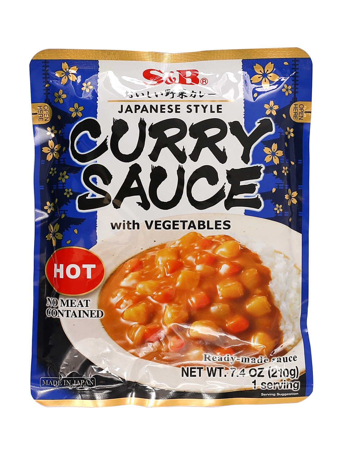 Pasta  curry y vegetal S&B (hot) 10/210g | EMBFOOD