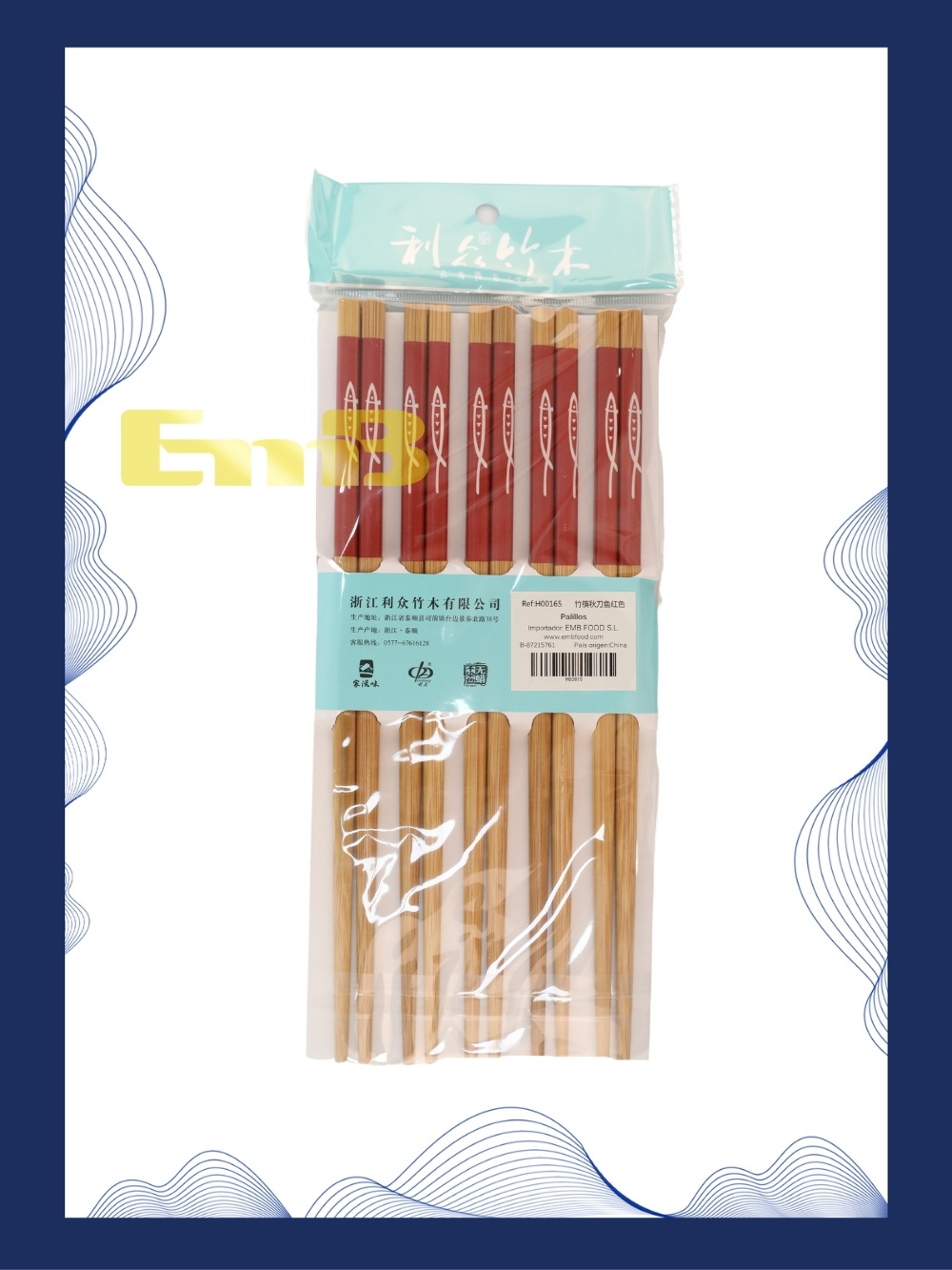 Palillos de bambu (12*12u)144/10pares | EMBFOOD