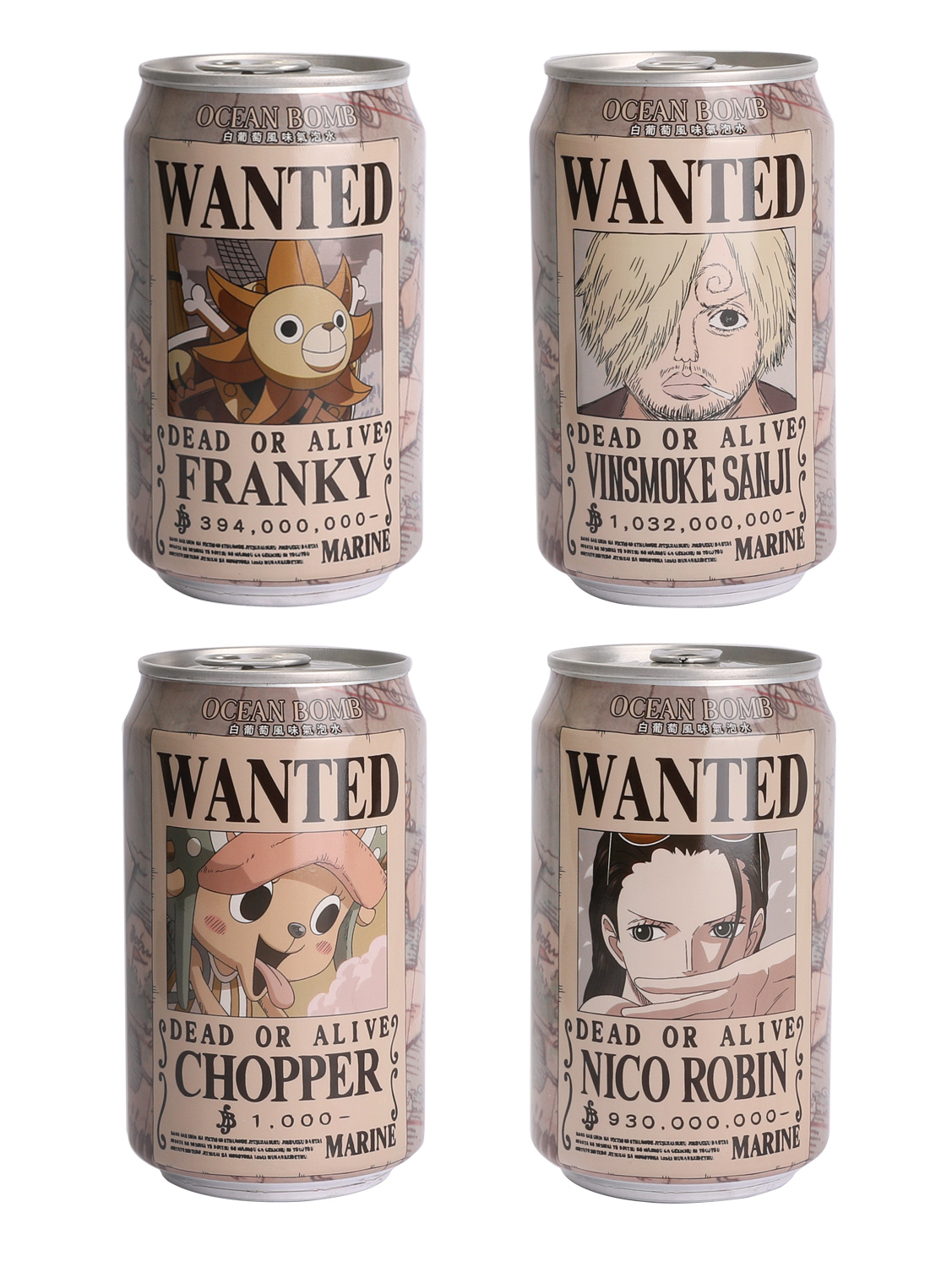 合并10+1动漫海贼王气泡水(白葡萄味) 24/330ml | EMBFOOD