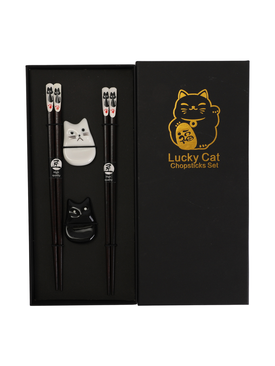 CF猫咪木筷黑白筷架2筷2架套装 1*160或240 | EMBFOOD