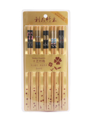利众工艺五色竹筷子 1*96(8*12u) 10双装 | EMBFOOD