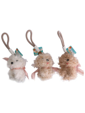 挂件*毛绒公仔挂件(卷毛泰迪狗手绳)4寸三色 1*360个 每包30个 | EMBFOOD