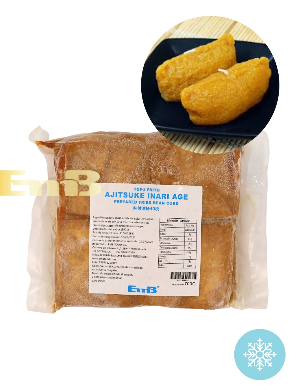 爱意多冰冻味付油扬 25/700g 40pcs | EMBFOOD