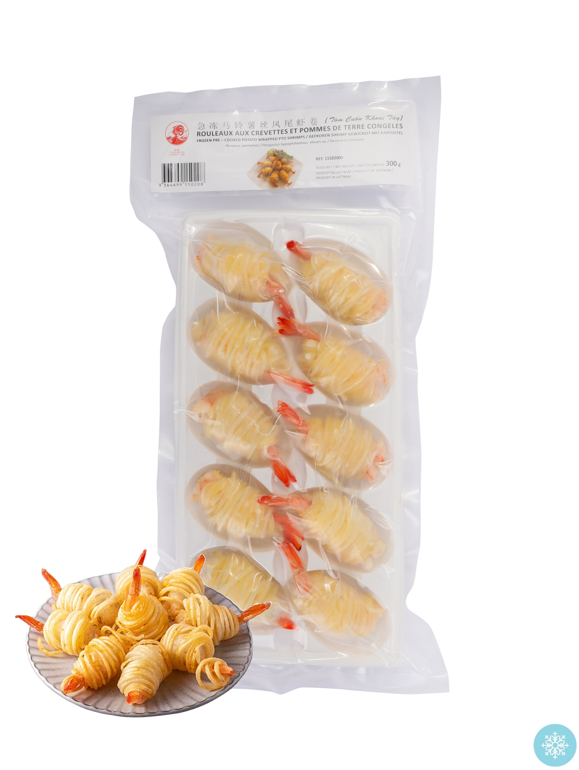 鸡标越南冻马铃薯凤尾虾卷 20/300g | EMBFOOD
