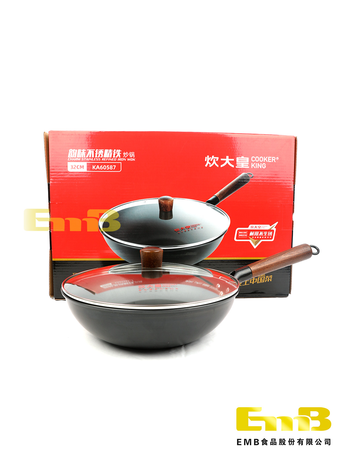 炊大皇韵味不锈精铁锅32cm 1*6 KA60594电磁炉可用 | EMBFOOD