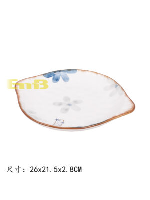 GM墨兰双耳盘10寸 1*48 26x21.5x2.8cm | EMBFOOD