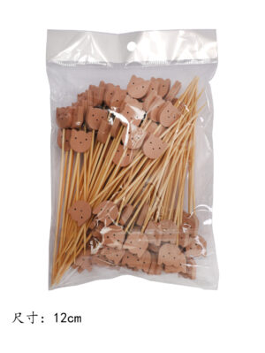 FJX小猫珠串竹签12cm 1*100包(100支装) | EMBFOOD