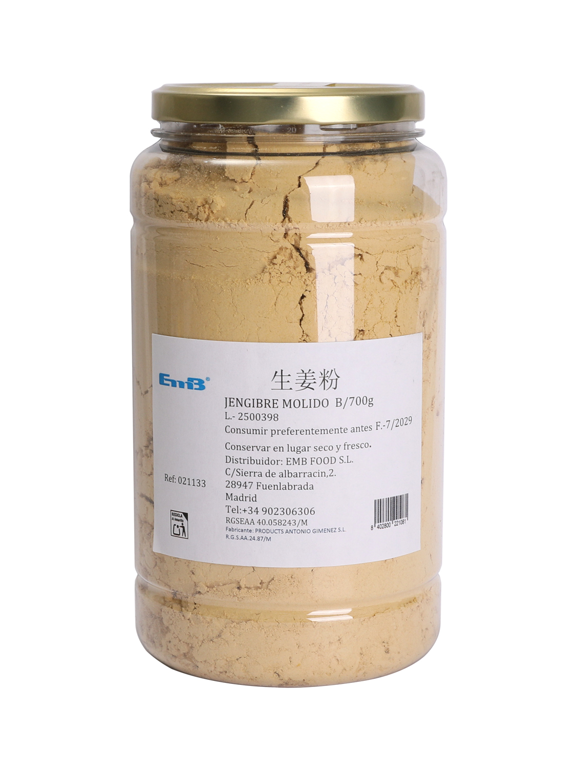 Jengibre molido 24/700g EMB | EMBFOOD