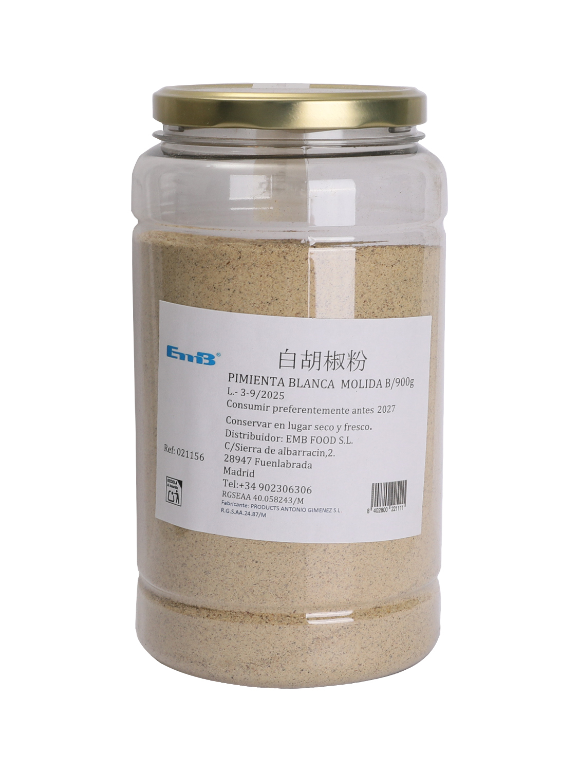 *白胡椒粉 24/900g ANTONIO GIMENEZ | EMBFOOD