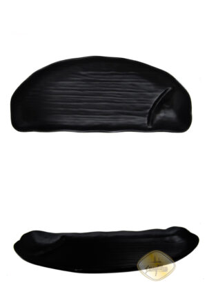 WB密胺黑色磨砂两格月行盘11寸 1*100 3111 | EMBFOOD