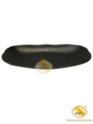 WB密胺黑色磨砂长方圆角盘10寸 1*140 PW010B | EMBFOOD