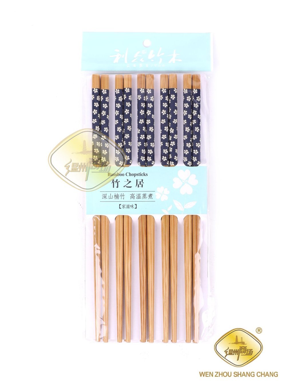 利众炭化竹筷子蓝色樱花 1*144(12*12u) 10双装 0342 | EMBFOOD