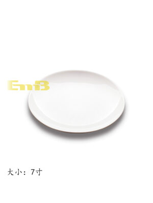 JY白色陶瓷浅式盘7寸 1*100  YS0267B | EMBFOOD