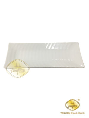 WS密胺白色长方纹盘11.5寸 1*84 RD3013LE | EMBFOOD