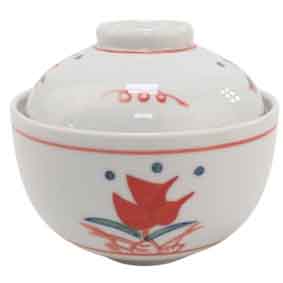 GM盖碗(白色印花) 1*64 10.3x6.5cm | EMBFOOD