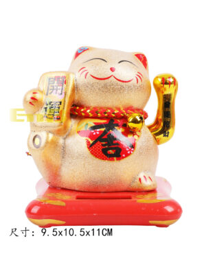 土豪金太阳能招财猫六款式 1*60 9.5x10.5x11cm | EMBFOOD