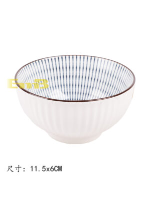 YY春光日式竖纹山田碗4.5寸 1*120 11.5x6cm | EMBFOOD