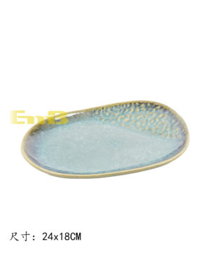GM晶绿斜边旦形盘 1*42 24x18cm | EMBFOOD