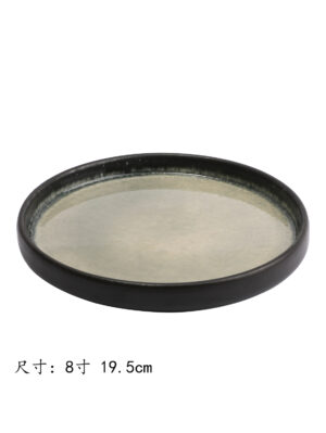 JM墨绿鼓边平盘8寸 19.5cm 1*24 | EMBFOOD