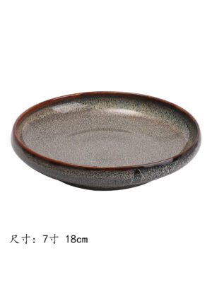 JM万绿拉丝弧边汤盘7寸18cm 1*30 | EMBFOOD