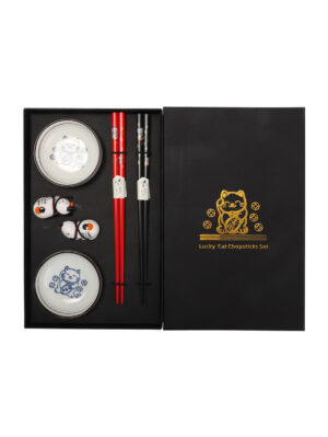 CF招财猫木筷套装 1*40 双碟双筷双架 | EMBFOOD