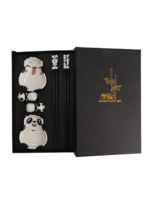 CF熊猫筷套装*黑盒 1*40套 双碟双筷双架 | EMBFOOD