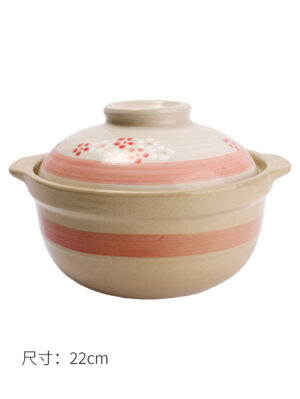 盛莹H型透明釉梅花纹砂锅22cm 1*8 2000ml 22*10.5 | EMBFOOD