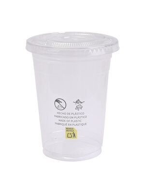 一次性透明塑料冰杯+盖 1*20条(每条50个装)16oz/450ml/95mm | EMBFOOD