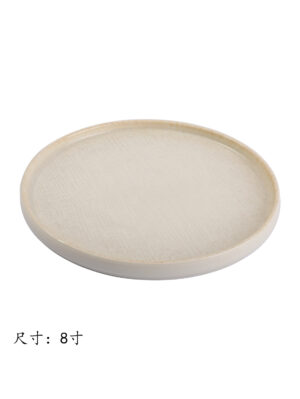 JM柴黄8寸布纹披萨盘 1*20 | EMBFOOD