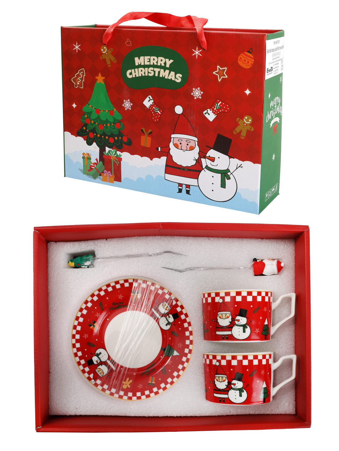 圣诞陶瓷杯碟礼盒200ml 1*24套 | EMBFOOD