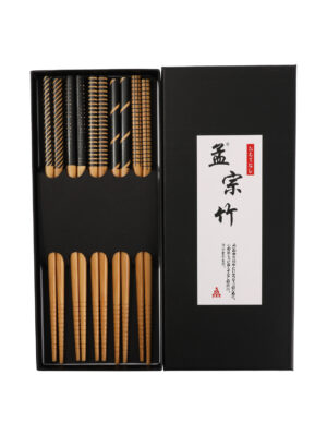 ZXK黑白条纹竹筷子*5双装/黑盒 1*200盒 | EMBFOOD