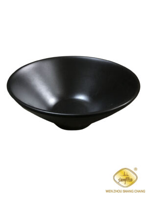 WB密胺黑色磨砂螺纹面碗8寸 1*66 LJB008 | EMBFOOD