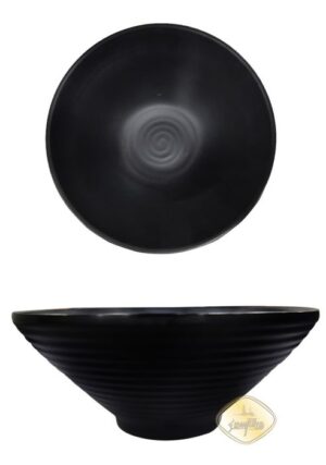 WB密胺黑色磨砂螺纹面碗9寸 1*56 LJB009 | EMBFOOD